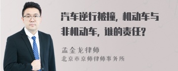 汽车逆行被撞, 机动车与非机动车, 谁的责任?