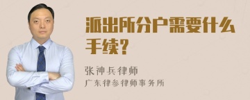 派出所分户需要什么手续？