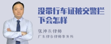 没带行车证被交警拦下会怎样