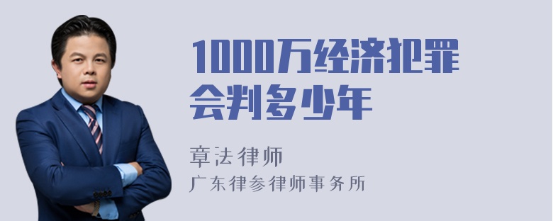 1000万经济犯罪会判多少年