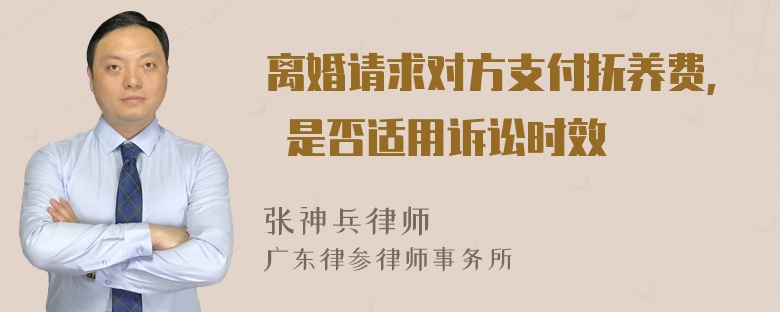 离婚请求对方支付抚养费, 是否适用诉讼时效