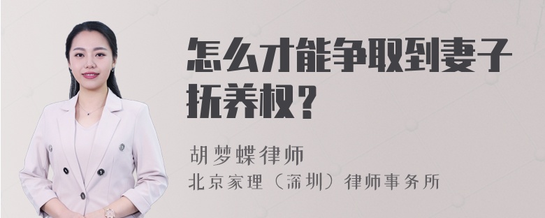 怎么才能争取到妻子抚养权？