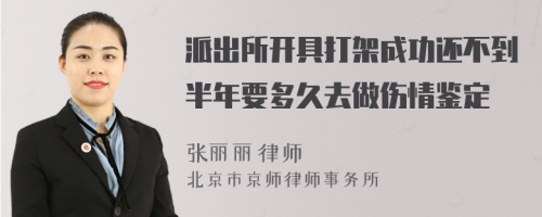 派出所开具打架成功还不到半年要多久去做伤情鉴定