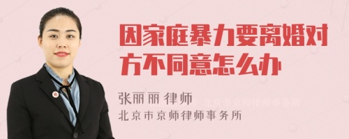 因家庭暴力要离婚对方不同意怎么办