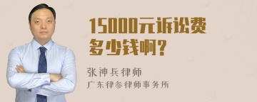 15000元诉讼费多少钱啊？