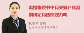 离婚协议书中有关财产分割的约定有法律效力吗