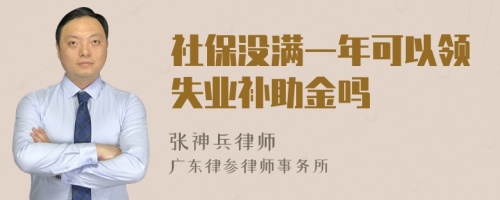 社保没满一年可以领失业补助金吗