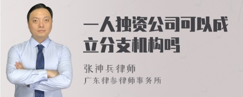 一人独资公司可以成立分支机构吗