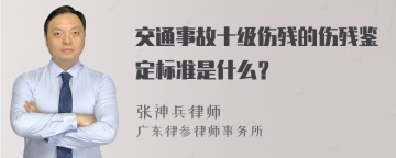 交通事故十级伤残的伤残鉴定标准是什么？