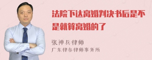 法院下达离婚判决书后是不是就算离婚的了