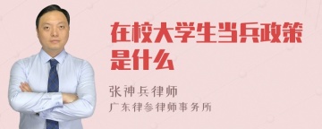 在校大学生当兵政策是什么