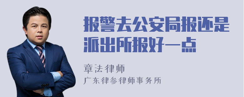 报警去公安局报还是派出所报好一点