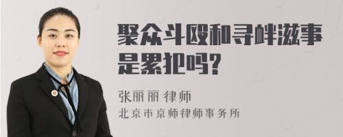 聚众斗殴和寻衅滋事是累犯吗?