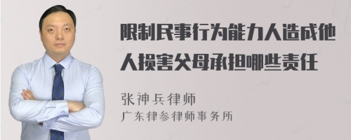 限制民事行为能力人造成他人损害父母承担哪些责任