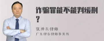 诈骗罪能不能判缓刑？