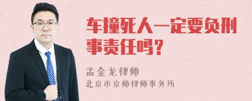 车撞死人一定要负刑事责任吗？