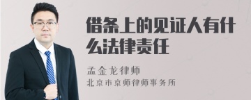 借条上的见证人有什么法律责任