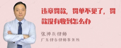 违章罚款，罚单不见了，罚款没有收到怎么办