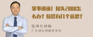 肇事逃逸！损失2000怎么办？赔偿有几个意思？