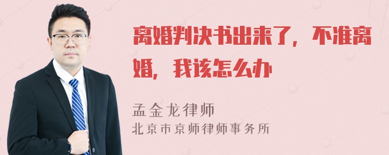 离婚判决书出来了，不准离婚，我该怎么办