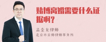 赌博离婚需要什么证据啊？