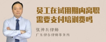 员工在试用期内离职需要支付培训费吗