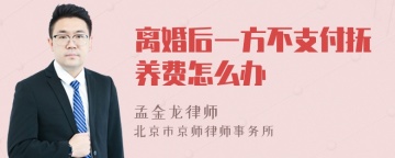 离婚后一方不支付抚养费怎么办