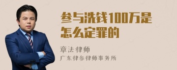 参与洗钱100万是怎么定罪的