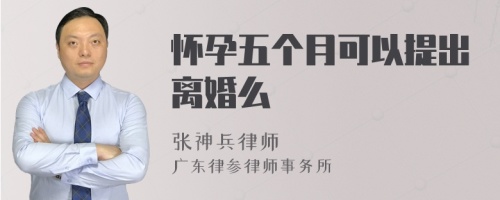 怀孕五个月可以提出离婚么