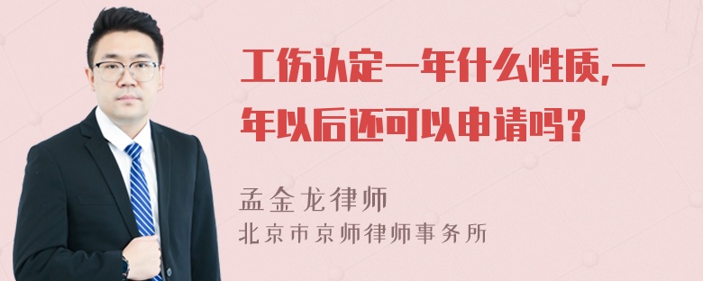 工伤认定一年什么性质,一年以后还可以申请吗？