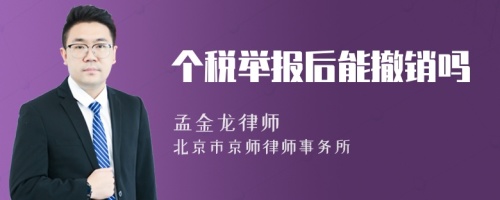 个税举报后能撤销吗