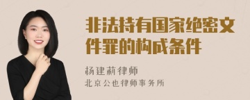 非法持有国家绝密文件罪的构成条件