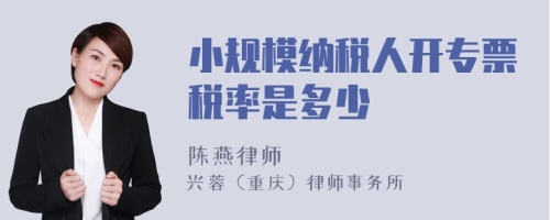 小规模纳税人开专票税率是多少