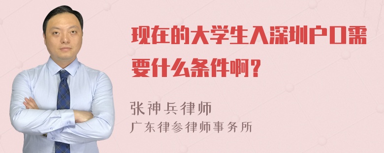 现在的大学生入深圳户口需要什么条件啊？