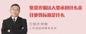 集资诈骗法人要承担什么责任处罚标准是什么