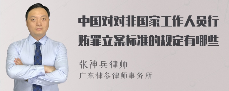 中国对对非国家工作人员行贿罪立案标准的规定有哪些