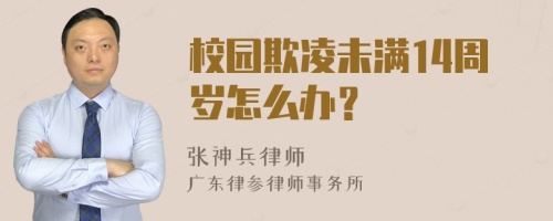 校园欺凌未满14周岁怎么办？