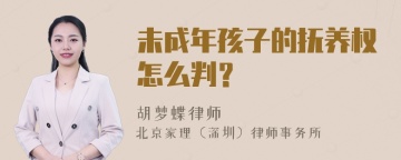 未成年孩子的抚养权怎么判？