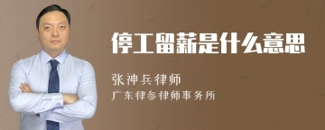 停工留薪是什么意思