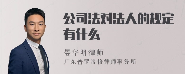公司法对法人的规定有什么