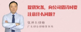 提供欠条，向公司借钱时要注意什么问题？