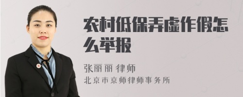 农村低保弄虚作假怎么举报