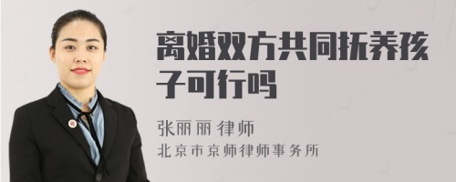 离婚双方共同抚养孩子可行吗