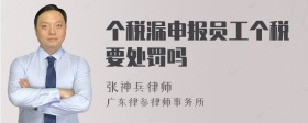 个税漏申报员工个税要处罚吗