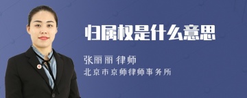 归属权是什么意思