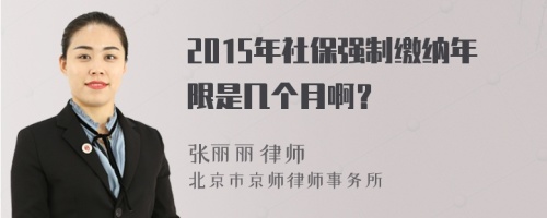 2015年社保强制缴纳年限是几个月啊？