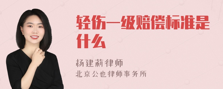 轻伤一级赔偿标准是什么