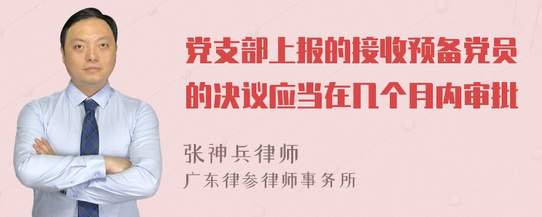 党支部上报的接收预备党员的决议应当在几个月内审批