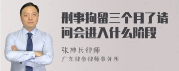 刑事拘留三个月了请问会进入什么阶段