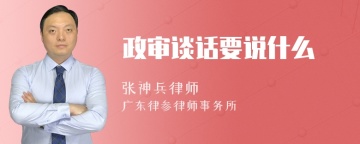 政审谈话要说什么
